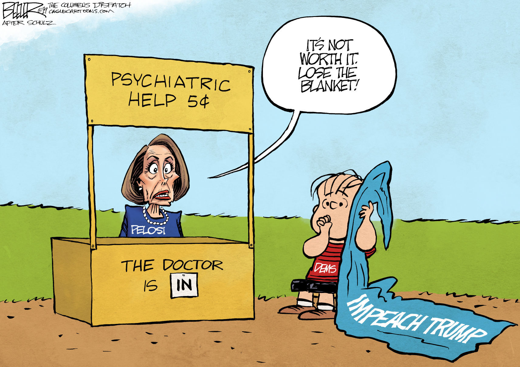 Pelosi and Impeachment by Nate Beeler, The Columbus Dispatch